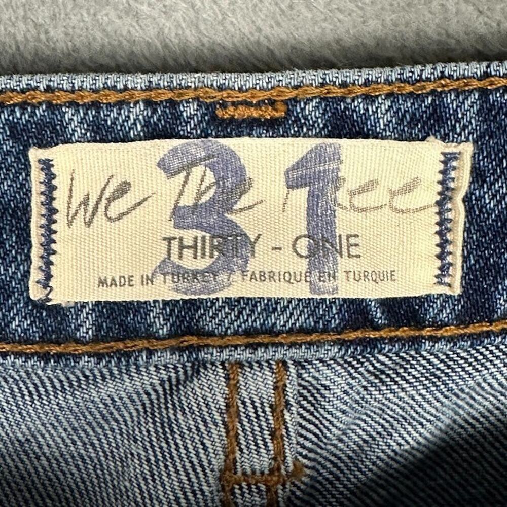 We The Free People Jeans Womens 31 Blue Patchwork Boho Hippie High Rise Pockets - Picture 7 of 12
